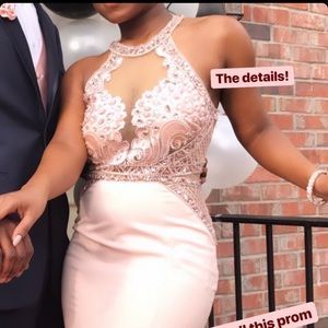 Elegant Blush Pink Gown/ Prom Dress